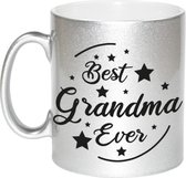 Zilveren Best Grandma Ever cadeau koffiemok / theebeker 330 ml