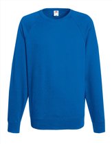 Blauwe sweater / sweatshirt trui met raglan mouwen en ronde hals voor heren - blauw - basic sweaters M (EU 50)