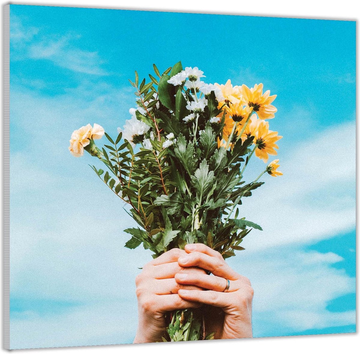 Acrylglas –Bloemen Boeketje -50x50 Foto op Acrylglas (Met ophang) op Prijzenvolger.com
