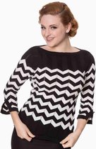 Dancing Days - Vanilla Longsleeve top - XL - Zwart/Wit