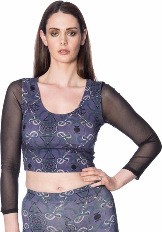 Banned - Vibora Crop top - Occult - L - Paars
