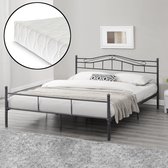 Metalen bedframe Florenz met matras donkergrijs 180x200 cm