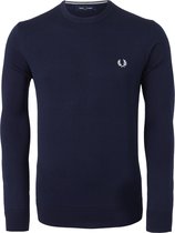 Fred Perry O-hals trui wol - blauw -  Maat: M