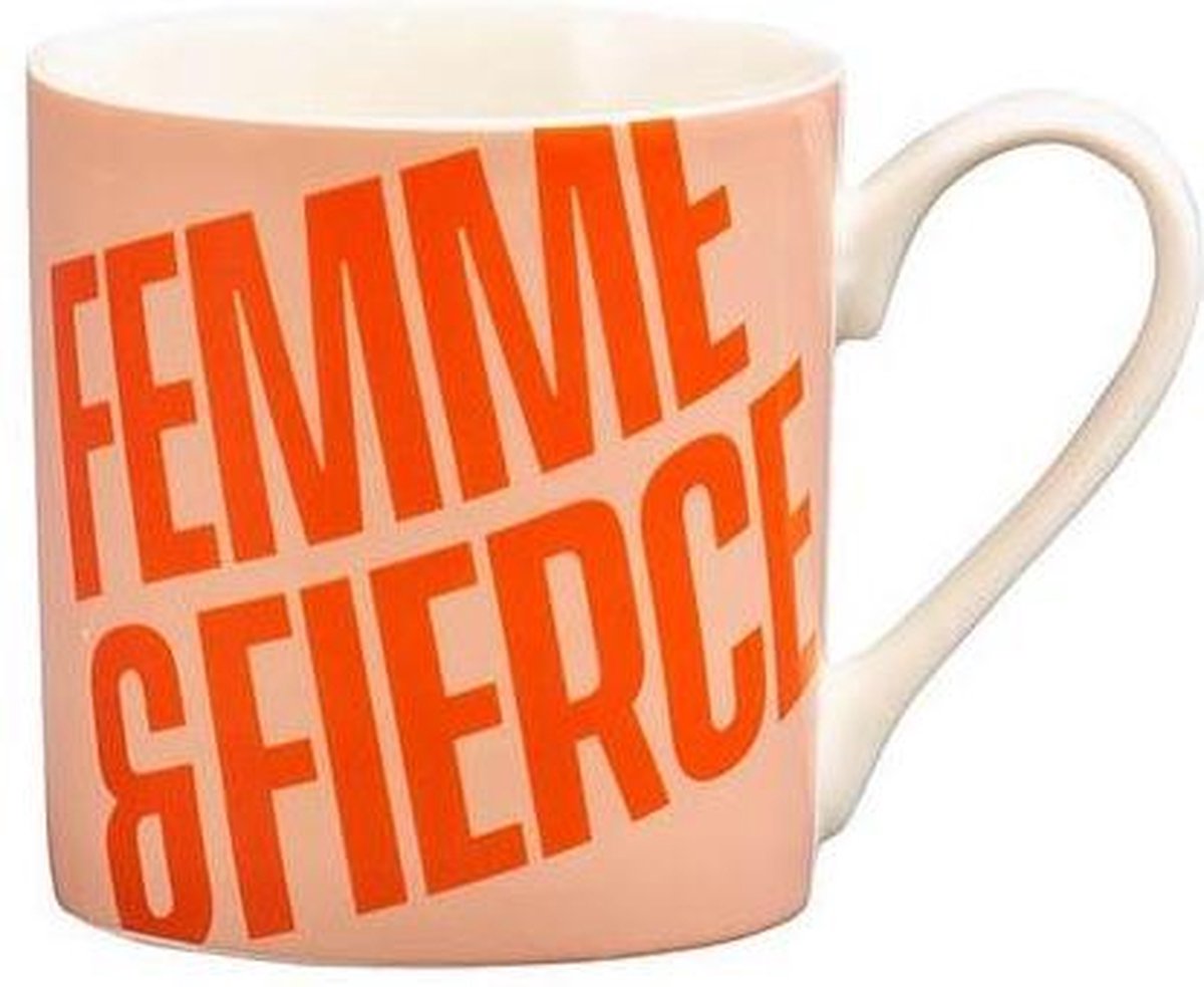Yes Studio Koffiemok Femme & Fierce 380 Ml Keramiek Roze/rood