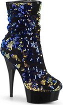 Pleaser Plateau Laarzen -38 Shoes- DELIGHT-1004 US 8 Blauw/Zwart