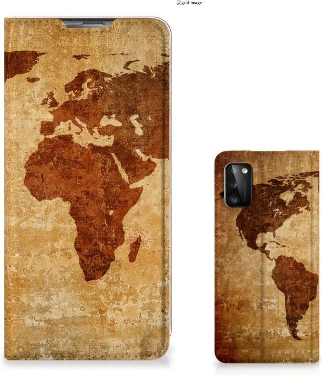 Samsung Galaxy A41 Book Cover Wereldkaart
