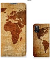 Wallet Bookcase Geschikt voor Samsung Galaxy A41 Telefoonhoesje Wereldkaart