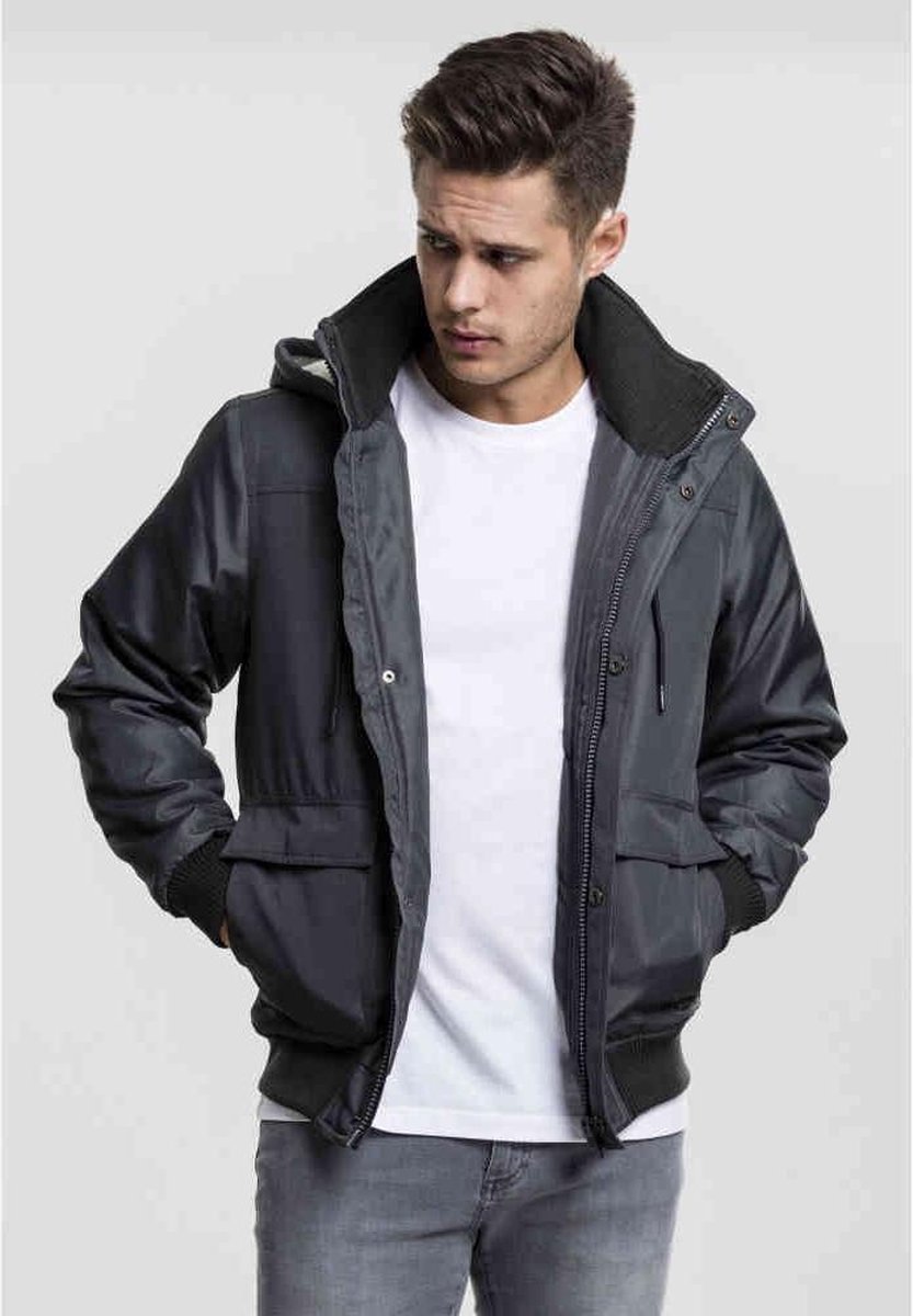 Urban Classics Jas -L- Heavy Hooded Grijs