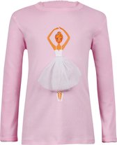 Ziegfeld T-shirt Lange Mouw Ballerina Meisjes Katoen Roze Mt 104