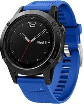 Siliconen Smartwatch bandje - Geschikt voor  Garmin Fenix 5 / 6 siliconen bandje - blauw - Horlogeband / Polsband / Armband