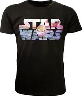 Star Wars Baby Yoda Logo T-Shirt Zwart - Officiële Merchandise