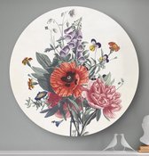 HIP ORGNL Schilderij Bos bijzondere bloemen - ⌀80cm - Wandcirkel