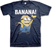 Minions Heren Tshirt -L- Banana! Blauw
