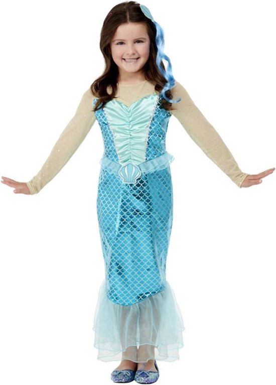 Smiffys Kinder Kostuum -Kids tm jaar- Mermaid Blauw