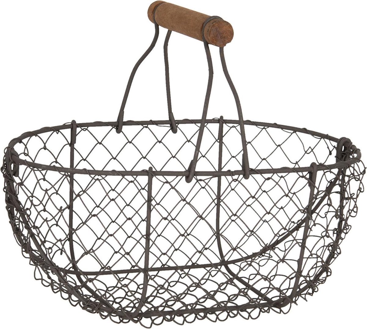 Clayre & Eef Opbergmand 24x16x11/23 cm Bruin IJzer