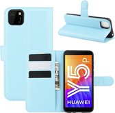 Coverup Book Case - Geschikt voor Huawei Y5P Hoesje - Blauw