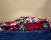 Dielay - Diamond Painting Pakket - Supercar - 50x40 cm - Complete Set - Volledige Bedekking - Ronde Steentjes