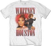 Whitney Houston - 90s Homage Heren T-shirt - S - Wit