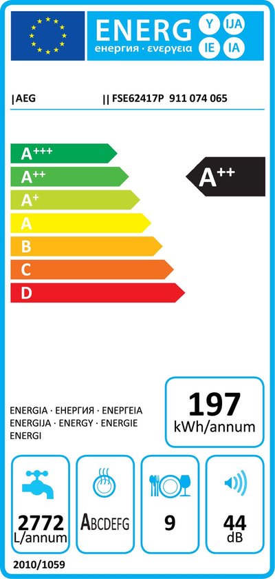 AEG FSE62417P / Inbouw / Volledig geïntegreerd / Nishoogte 82 - 88 cm