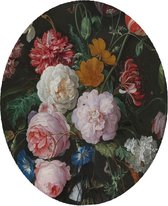 Stilleven met bloemen in een glazen vaas, Jan Davidsz. de Heem - Foto op Behangcirkel - ⌀ 60 cm