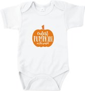 Rompertjes baby met tekst - Cutest Pumpkin - Romper wit - Maat 74/80