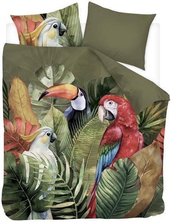 Snoozing Macaw - Housse de couette - Lits-jumeaux - 240x200 / 220 cm - Katoen satiné - Multi