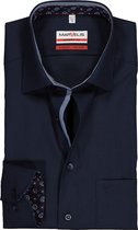 MARVELIS modern fit overhemd - donkerblauw (contrast) - Strijkvrij - Boordmaat: 43