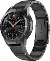 Shop4 - Samsung Gear S3 Bandje - Roestvrijstaal Zwart