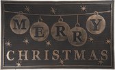 Clayre & Eef Deurmat Binnen 75*45*1 cm Grijs Kunststof Rechthoek Merry Christmas Droogloopmat