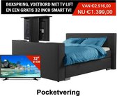 180x200 Boxspring compleet met voetbord tv lift gratis tv