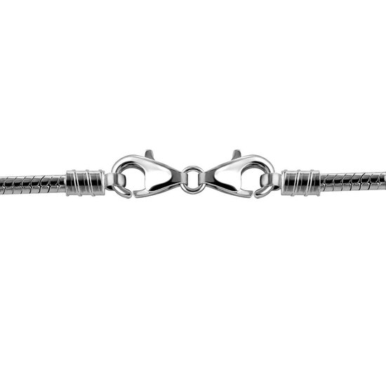 Quiges - 925 Zilveren Slangenarmband 3 mm met 4.2 schroefdraad systeem voor zilveren kralen - 19 cm - AZ001