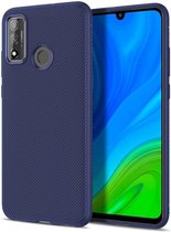 Huawei P Smart 2020 Hoesje Twill Slim Texture Back Cover Blauw