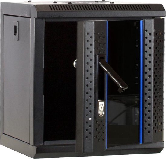 Foto: Dsit 10 inch 6u serverkast serverbehuizing met glazen deur 312x310x352mm bxdxh 