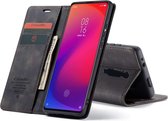 CASEME - Xiaomi Mi 9T Retro Wallet Case - Zwart