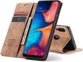 CASEME - Samsung Galaxy A20 Retro Wallet Case - Bruin