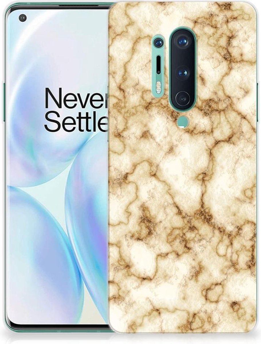OnePlus 8 Pro TPU Siliconen Hoesje Marmer Goud