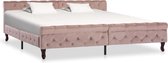 vidaXL Bedframe fluweel roze 200x200 cm