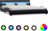 vidaXL Bedframe met LED kunstleer zwart 120x200 cm