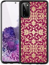 Coque Smartphone Samsung Galaxy S20 Coque de protection avec bordure noire Baroque Pink