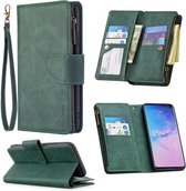 Luxe Telefoonhoesje voor Samsung Galaxy A51 | Hoogwaardig Leren Bookcase | Lederen Wallet Case | Luxe Uitstraling | Pasjeshouder | Portemonnee | Rits | Groen