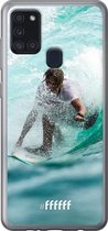 Samsung Galaxy A21s Hoesje Transparant TPU Case - Boy Surfing #ffffff
