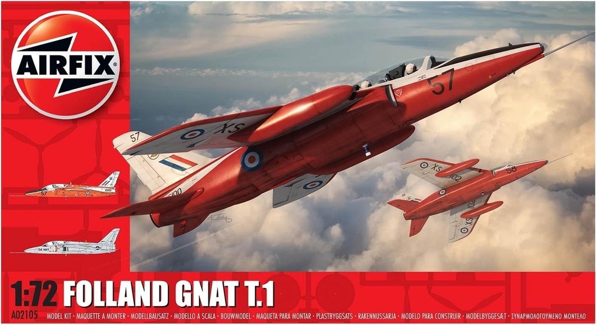 Airfix Modelbouwpakket Militaire voertuigen - 02105 Folland GNAT T.1 Plane Plastic - 1:72 - Modelbouw