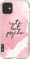 Casetastic Apple iPhone 11 Hoesje - Softcover Hoesje met Design - Cute But Psycho Pink Print