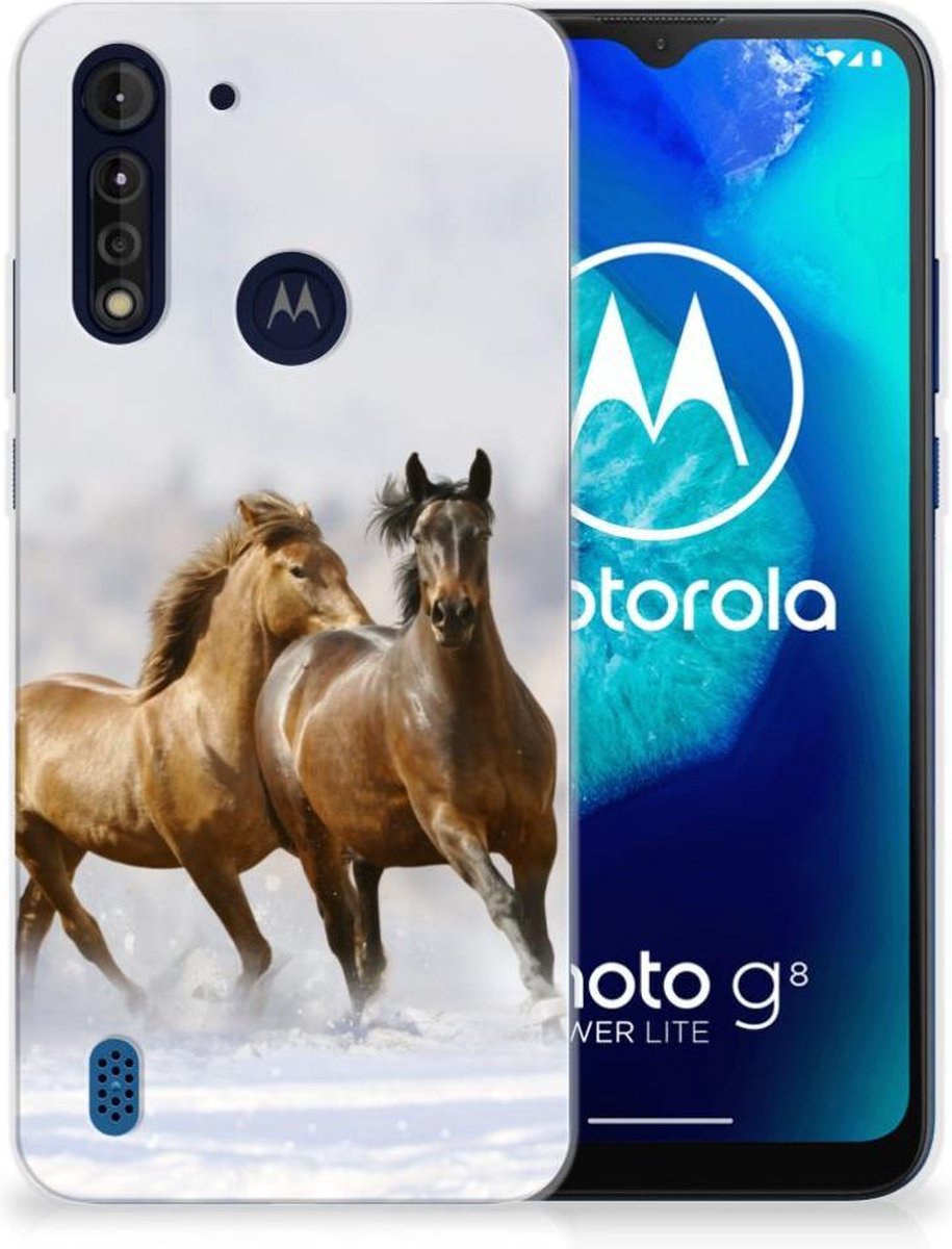 Motorola Moto G8 Power Lite TPU Hoesje Paarden