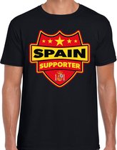 Spain supporter schild t-shirt zwart voor heren - Spanje landen t-shirt / kleding - EK / WK / Olympische spelen outfit XL