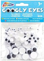 80x Wiebel ogen stickers - 5 / 8 / 15 mm - Hobby/knutsel artikelen