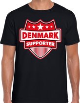 Denmark supporter schild t-shirt zwart voor heren - Denemarken landen t-shirt / kleding - EK / WK / Olympische spelen outfit XL