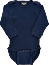 Me Too - baby romper - rib - lange mouwen - blauw - Maat 50