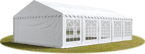 Partytent feesttent 6x10 m tuinpaviljoen -tent PVC 700 N in wit waterdicht  | bol