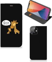 GSM Hoesje Geschikt voor iPhone 12 | Geschikt voor iPhone 12 Pro Wallet Case Giraffe